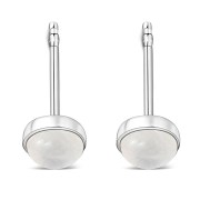 Rose Quartz Round Sterling Silver Stud Earrings, e440st